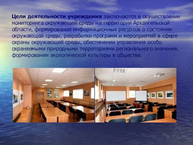 Цели деятельности учреждения заключаются в осуществлении мониторинга окружающей среды на территории Архангельской области,