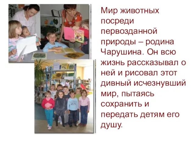 Мир животных посреди первозданной природы – родина Чарушина. Он всю жизнь рассказывал о