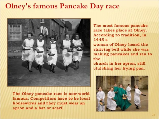 Olney's famous Pancake Day race The most famous pancake race