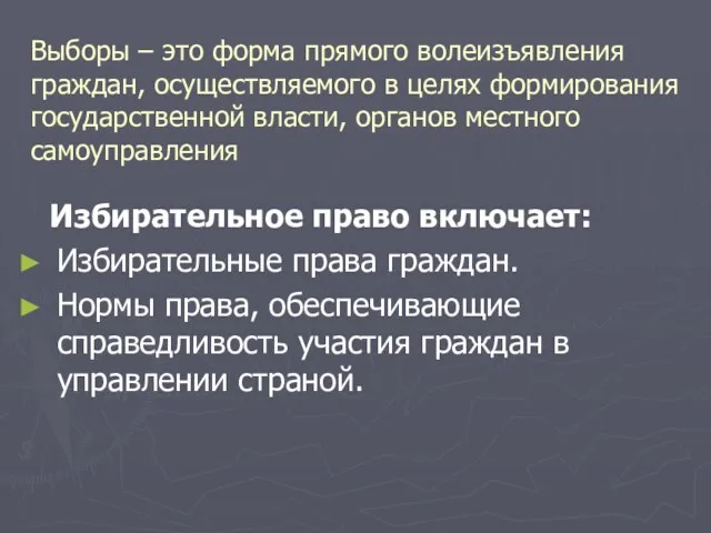 Выборы – это форма прямого волеизъявления граждан, осуществляемого в целях