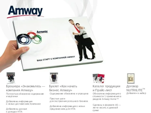 Брошюра «Знакомьтесь — компания Amway» Буклет «Как начать бизнес Amway»