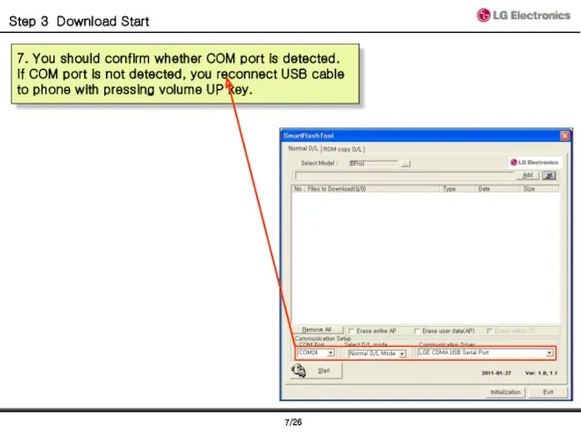 7. You should confirm whether COM port is detected. If