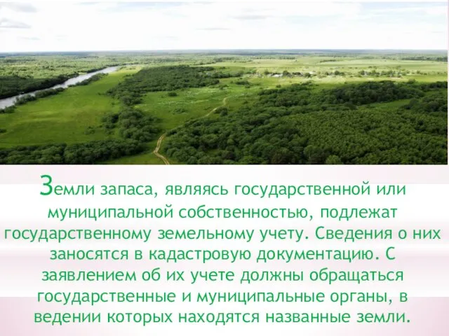 Земли запаса, являясь государственной или муниципальной собственностью, подлежат государственному земельному учету. Сведения о