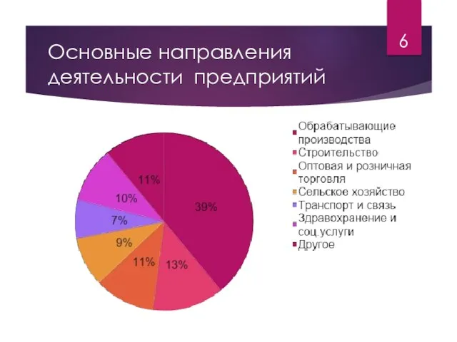 Основные направления деятельности предприятий