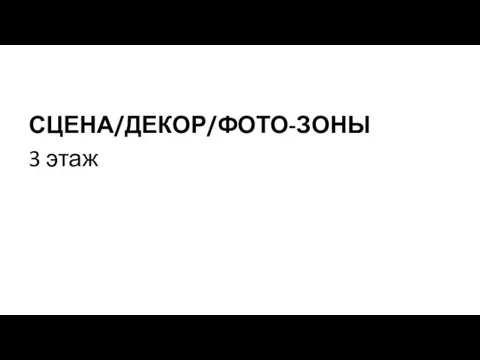 СЦЕНА/ДЕКОР/ФОТО-ЗОНЫ 3 этаж