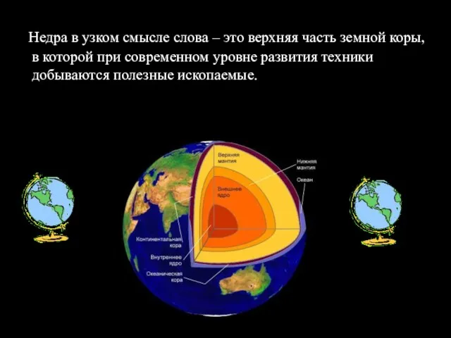 Недра в узком смысле слова – это верхняя часть земной