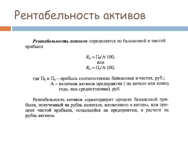 Рентабельность активов