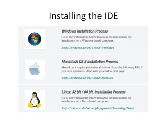 Installing the IDE