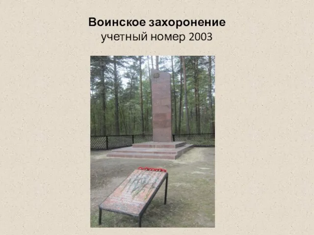 Воинское захоронение учетный номер 2003