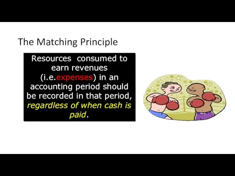 The Matching Principle Resources consumed to earn revenues (i.e.expenses) in