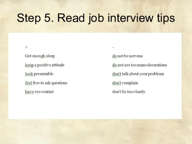 Step 5. Read job interview tips