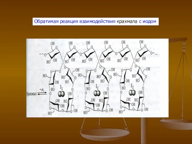 Обратимая реакция взаимодействия крахмала с иодом