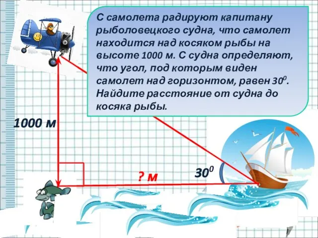 С самолета радируют капитану рыболовецкого судна, что самолет находится над