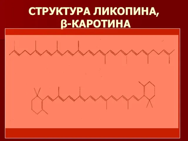 СТРУКТУРА ЛИКОПИНА, β-КАРОТИНА