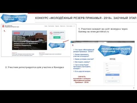 1. Участник заходит на сайт конкурса через баннер на www.permkrai.ru