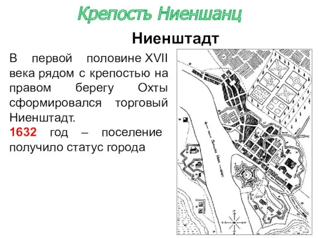 Ниенштадт В первой половине XVII века рядом с крепостью на