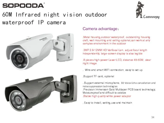 60M Infrared night vision outdoor waterproof IP camera Model:CN-720K6 Camera