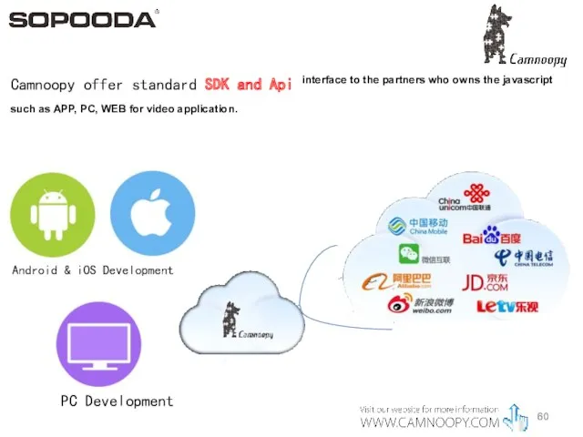 Android & iOS Development PC Development Camnoopy offer standard SDK