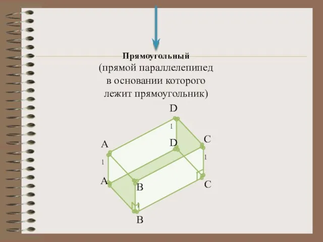 Прямоугольный (прямой параллелепипед в основании которого лежит прямоугольник)
