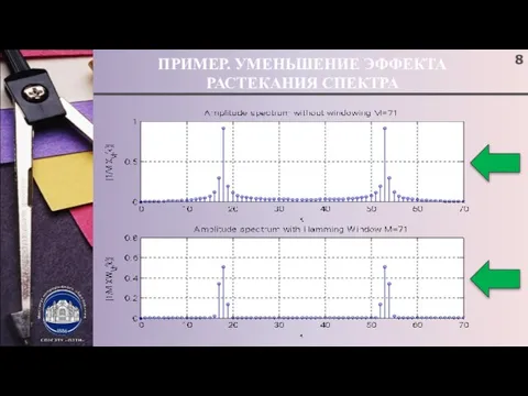 ПРИМЕР. УМЕНЬШЕНИЕ ЭФФЕКТА РАСТЕКАНИЯ СПЕКТРА