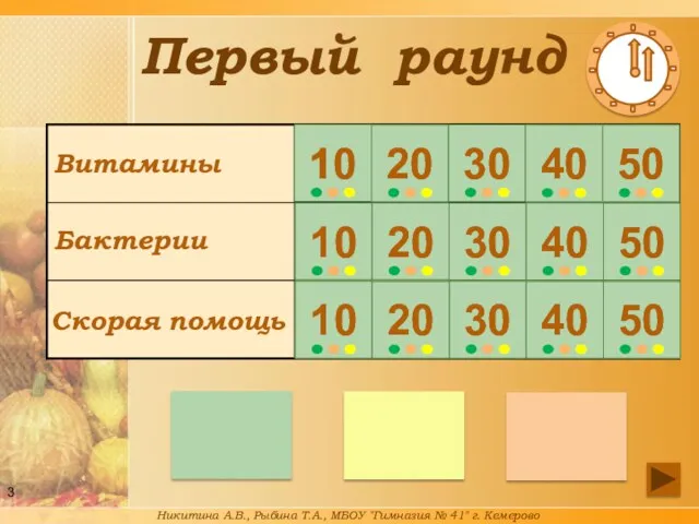 Первый раунд 10 10 10 10 10 10 10 10