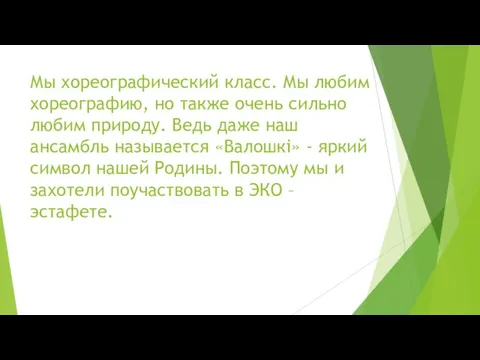 Мы хореографический класс. Мы любим хореографию, но также очень сильно