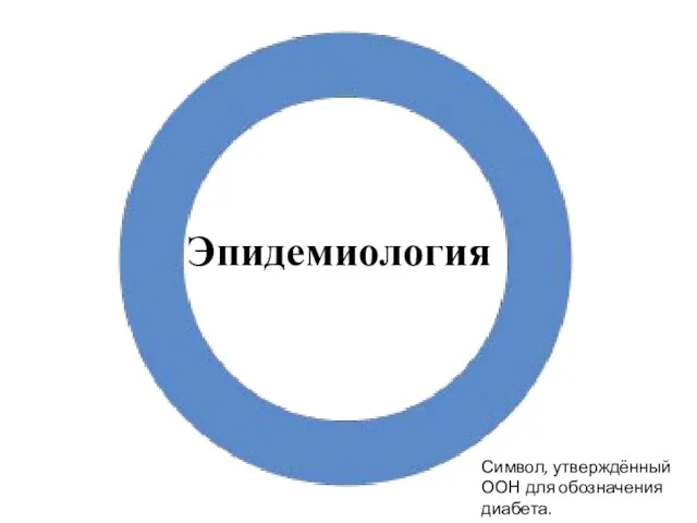 Эпидемиология Символ, утверждённый ООН для обозначения диабета.