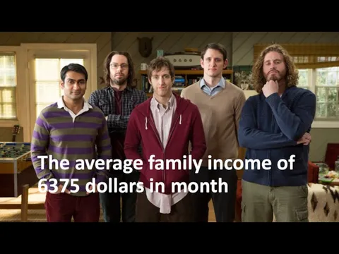 The average family income of 6375 dollars in month