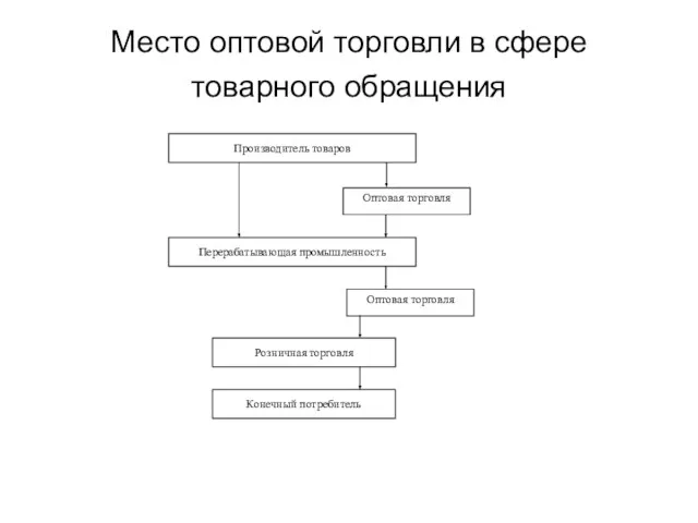 Место оптовой торговли в сфере товарного обращения