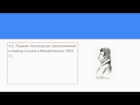 А.С. Пушкин. Автопортрет (исполненный в период ссылки в Михайловское 1824 г.).