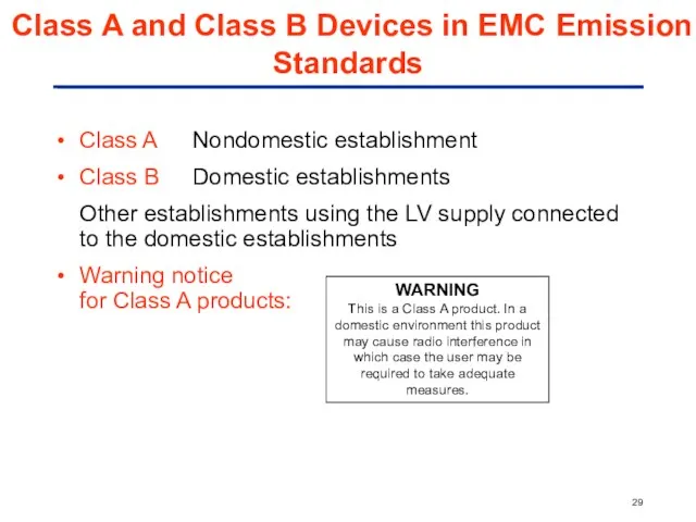 Class A and Class B Devices in EMC Emission Standards