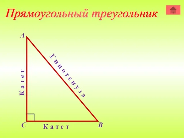Прямоугольный треугольник А В С К а т е т