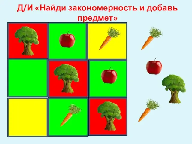 Д/И «Найди закономерность и добавь предмет»