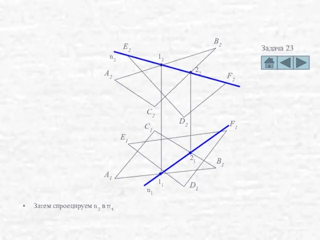 Затем спроецируем n2 в π1. Задача 23 E2 F2 D2