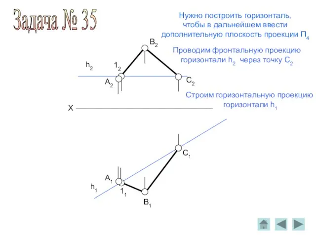 A2 B2 C2 X 12 h2 11 h1 Задача №