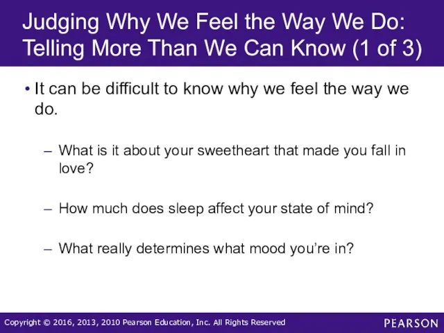 Judging Why We Feel the Way We Do: Telling More Than We Can