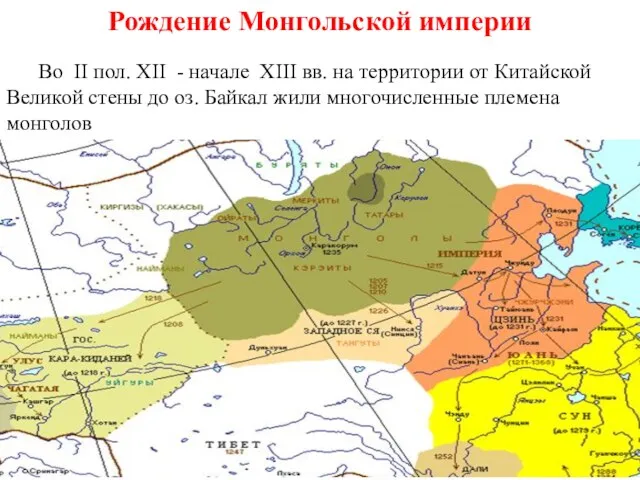 Рождение Монгольской империи Во II пол. XII - начале XIII