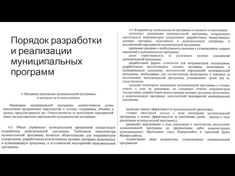 Порядок разработки и реализации муниципальных программ