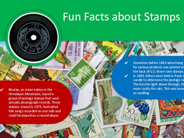 Fun Facts about Stamps Sometime before 1883 advertising for various