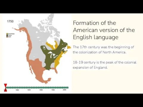 Formation of the American version of the English language The