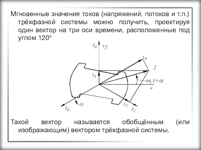 Мгновенные значения токов (напряжений, потоков и т.п.) трёхфазной системы можно