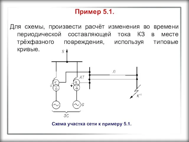 Пример 5.1. Для схемы, произвести расчёт изменения во времени периодической
