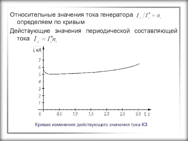 Относительные значения тока генератора определяем по кривым Действующие значения периодической