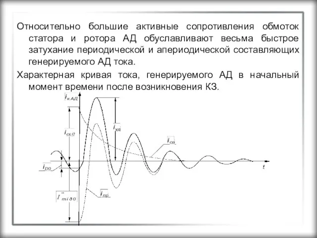 Относительно большие активные сопротивления обмоток статора и ротора АД обуславливают