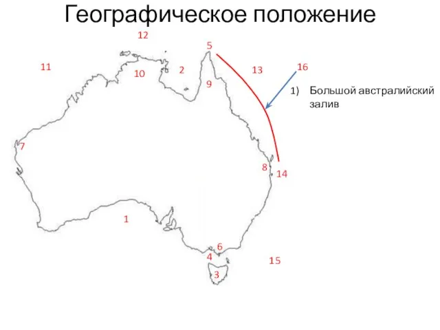 Географическое положение Большой австралийский залив 1 2 3 4 5
