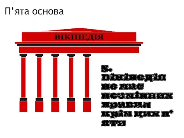 П’ята основа 5. Вікіпедія не має незмінних правил крім цих п’яти