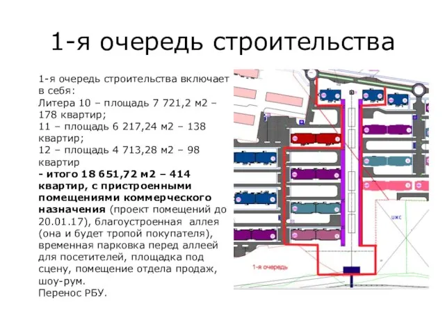 1-я очередь строительства 1-я очередь строительства включает в себя: Литера