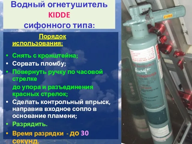 Порядок использования: Снять с кронштейна; Сорвать пломбу; Повернуть ручку по