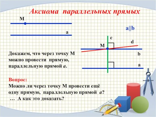 а М Докажем, что через точку М можно провести прямую,