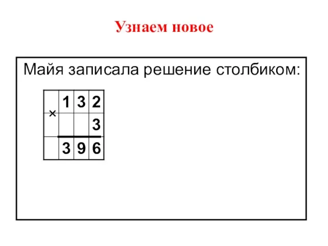 Узнаем новое Майя записала решение столбиком: ˟